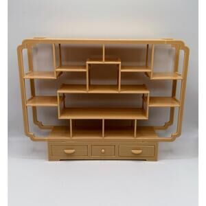 1:12 Scale Dollhouse Miniature Display Shelf Unit with 3 Drawers, Beige